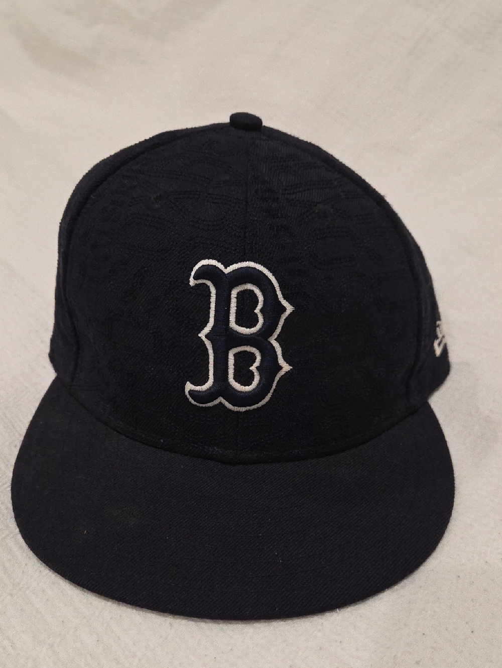 New Era Boston 'B' Flat Brim Cap - Navy & White